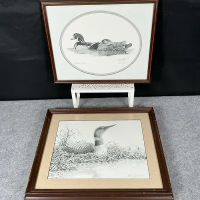 Signed & Numbered Waterfowl Art – Bruce Morrison Wood Ducks & James Zenner Loon