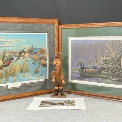Wildlife Art Collection – Cynthie Fisher, Tim Schultz, Russell Meyer Ducks Unlimited & Carved Hunter