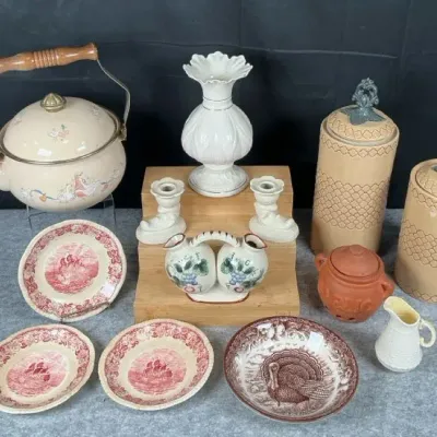 American Atelier Canisters, Historical America Plates & Assorted Pottery Decor