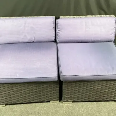 Phi Villa 2-Piece Outdoor Wicker Patio Seating Set with Cushion