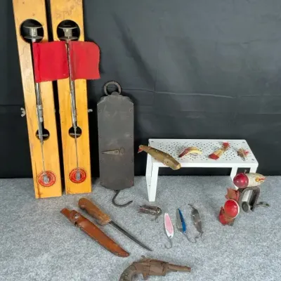 Fishing & Outdoors Collection – Arctic Fisherman Tip-Ups, Lures, Spring Scale, Fillet Knife & More