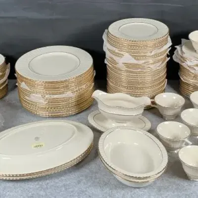 Large Lenox Citation Gold Dinnerware Collection with Serving Pieces