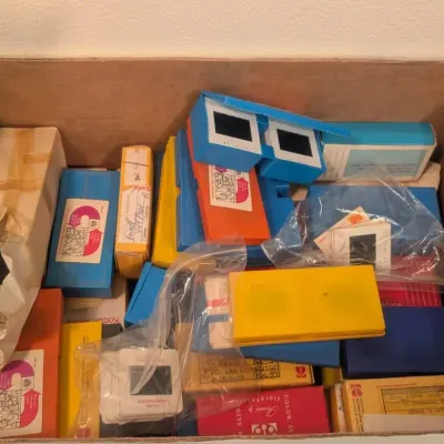 Vintage Kodak 35mm Slide Collection Lot - Film Slides 1970s w/ Storage Cases & Boxes