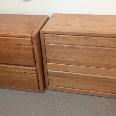 Pair of Martin Furniture Solid Oak 2-Drawer Lateral File Cabinets - Commercial Quality