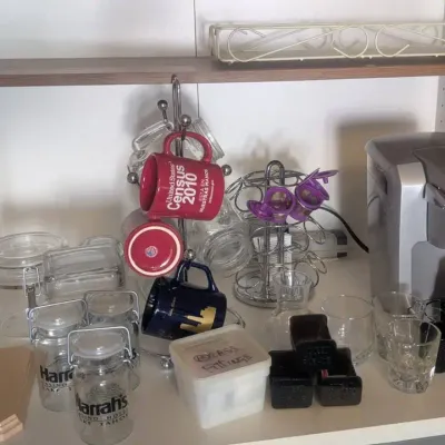 Keurig Coffee Machine & Kitchen Counter Organizer Grouping\n