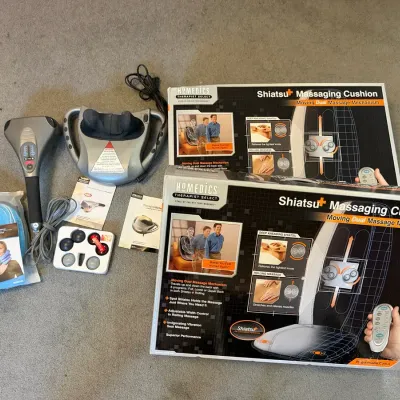 HoMedics Massage Estate Lot – Shiatsu+ Cushion, Percussion & Kneading Massagers, NeckFix