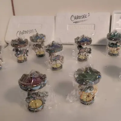 Bradford Editions Carousels for All Seasons Ornament Lot of 9  With Original Packaging 1999, Vintage