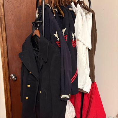 Sale Photo Thumbnail #45: vintage navy uniforms and a navy coat