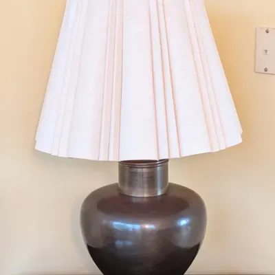 Sale Photo Thumbnail #22: Table Lamp - Dark Bronze Urn-Style Pleated Shade
