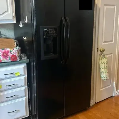 CN100 21.9 cu. ft. Side by Side Refrigerator in Black, Counter Depth