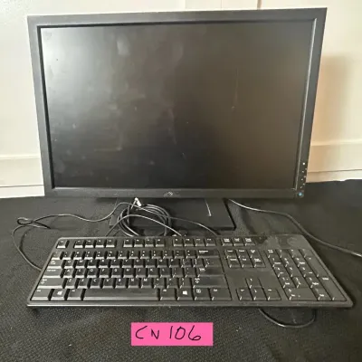 CN106 Black Dell desktop monitor & Wired Keyboard