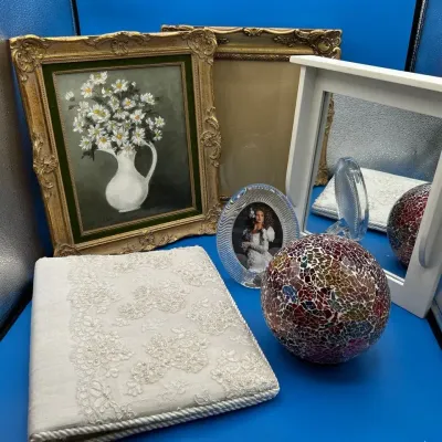 CN168 Pretty Pieces!  Frames, Mirror, Glass Ball