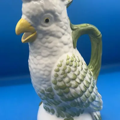 CN166 Vintage Sculpted Cockatoo Pitcher Made In Italy