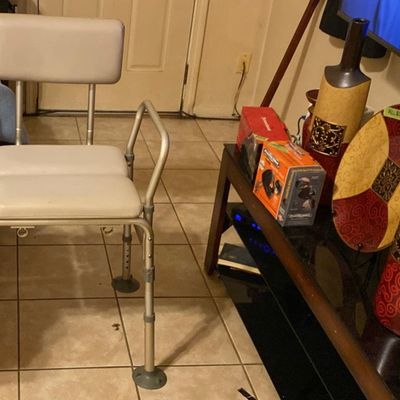Sale Photo Thumbnail #7: Never used extra large, very cushioned bath chair, or dressing chair.