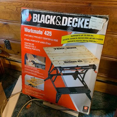 Black & Decker Workmate 425 portable project center and vise in its original box.