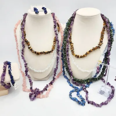 Semi-precious Stone Chip HUGE Jewelry Collection: Tigers Eye, Sodalite, Quartz, Amethyst