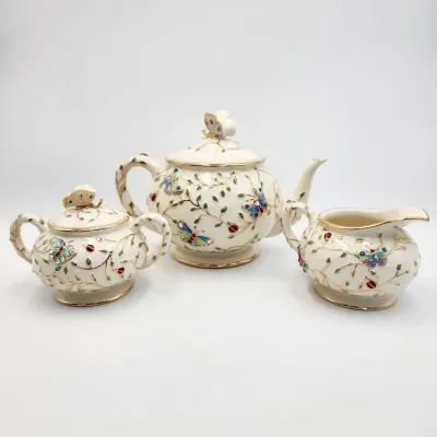 Lenox Summer Enchantment 24k Gold Painted Tea Set