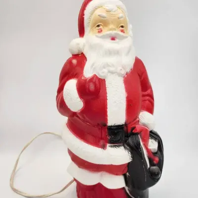 Empire Plastic Corps. Light Up Vintage 60s Santa Blow Mold (13")