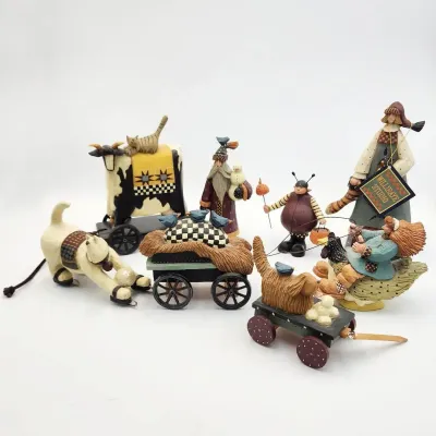 Williraye Studio Collectible Folk Art Figurine Lot Vintage 90s (7 Pc)
