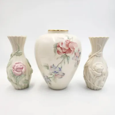 Lenox 24k Gold Accented Floral Vases (3 Pc)