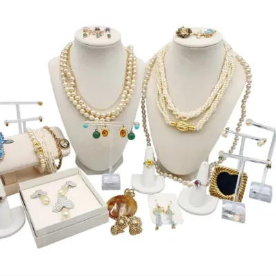 Gold Tone Jewelry Lot, Pearls, Kenneth Jay Lane, Nicole Miller