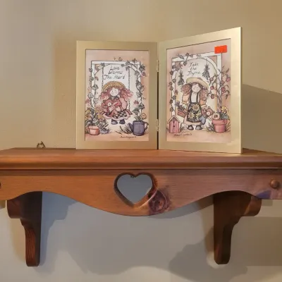 Sale Photo Thumbnail #6: Wooden heart shelf