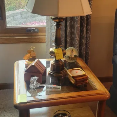 Sale Photo Thumbnail #37: Nice End Table and Lamp 
