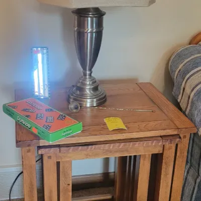 Sale Photo Thumbnail #30: Nesting Tables and Table lamp