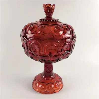 Lot 033  
Large L.E. Smith Moon and Stars Compote