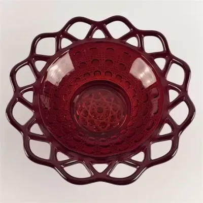 Lot 031 
Imperial Glass Vintage Ruby Openwork Bowl