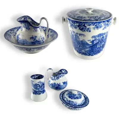 Lot 061   
Antique Minton Genovese Pattern Wash Set