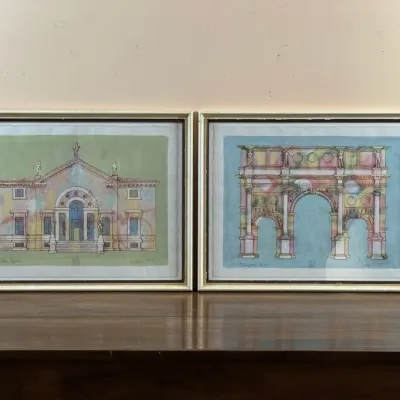 Framed Hand Signed Water Color On Paper - October 1998