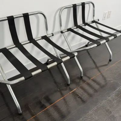 Pair Of Metal Luggage Racks With Nylon Webbing