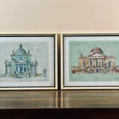 Framed Hand Signed Water Color On Paper - December 1998