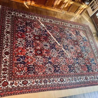 Very Large Antique Persian Bakhtiari Hand Knotted Area Rug