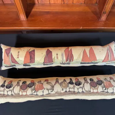 Pair Of Door Jam Pillows - Ducks And Sailboats