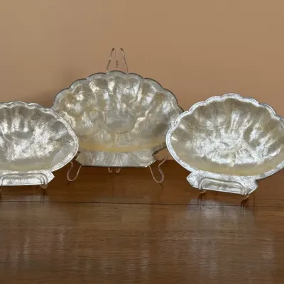Set Of Three Capiz Shell Nesting Trays