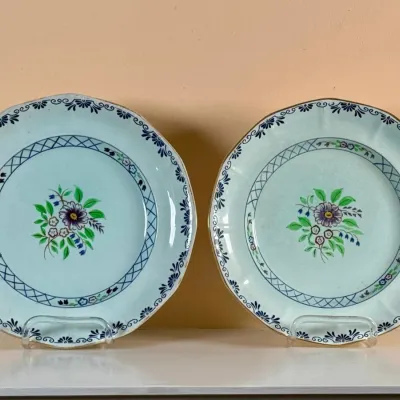 Pair Of Adams Calyx Ware Hand Painted Plates