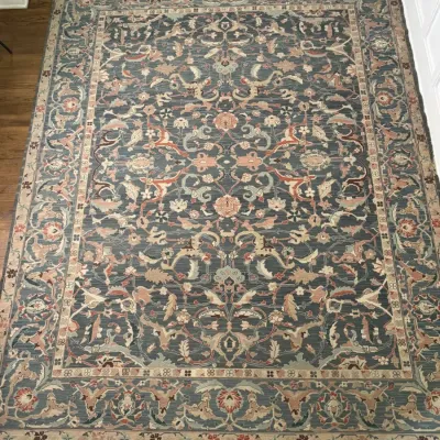 Large Antique Traditional Style Persian Area Rug - Blues