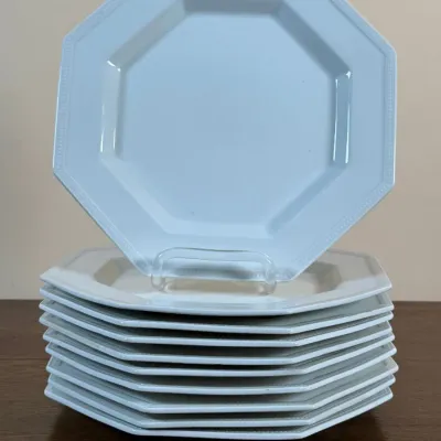 Set Of 10 Octagonal Johnson Brother Ironstone Plates