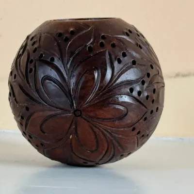 Ornamental Incense Ball - Carved Wood