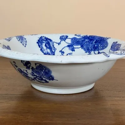 Large Athole William Adams Blue And White Transferware  Bowl