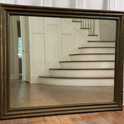 Large Antique Tin Framed Wall Mirror - Shows Signs Of Age