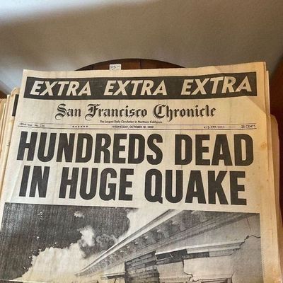 Vintage SF earthquake newspaper