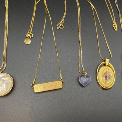 Sale Photo Thumbnail #148: Gold tone necklaces with pendants