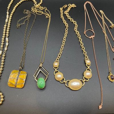 Sale Photo Thumbnail #203: Gold tone necklaces
Including Park Lane freshwater pearls