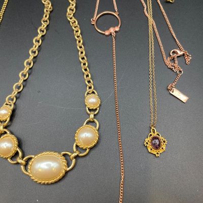 Sale Photo Thumbnail #205: Gold tone necklaces
Including Park Lane freshwater pearls