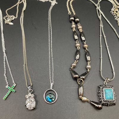 Sale Photo Thumbnail #199: Silver tone jewelry