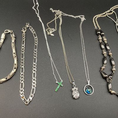 Sale Photo Thumbnail #197: Silver tone jewelry