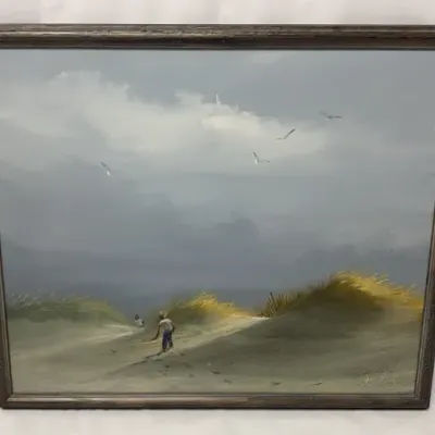 Sale Photo Thumbnail #16: Vintage Coastal Seascape Signed Framed Painting